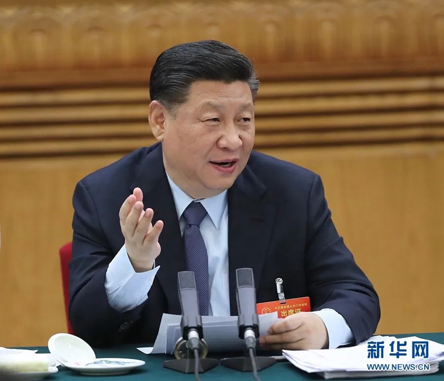 2019年3月7日，習(xí)近平參加十三屆全國人大二次會議甘肅代表團(tuán)的審議。新華社記者 鞠鵬 攝